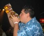 Man Drinking 5 Beers At Once
