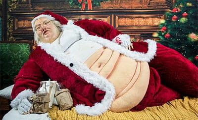 Overweight fat santa claus