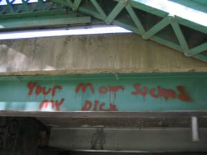 your mom sucks my dick graffiti