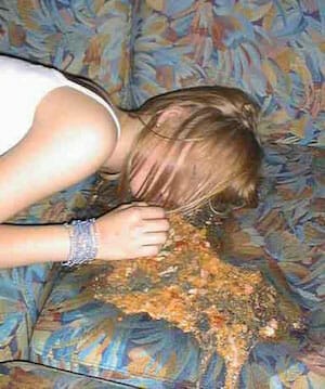 drunk girl vomiting