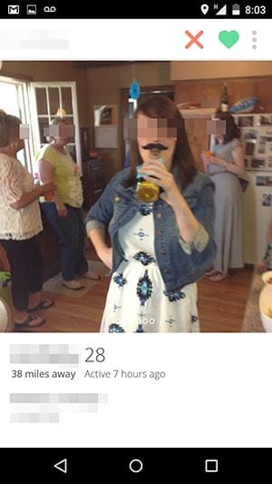 tinder basic bitch mustache and beer