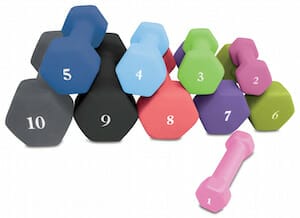 small pink dumbbells