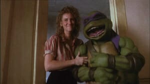 Donatello and April Teenage Mutant Ninja Turtles
