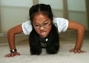 girl doing push ups