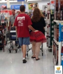 Walmart man hand down girlfriend's pants in walmart