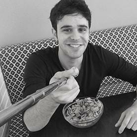gay guy using selfie spoon