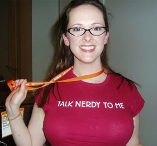 sexy nerdy girl with glasses and big tits