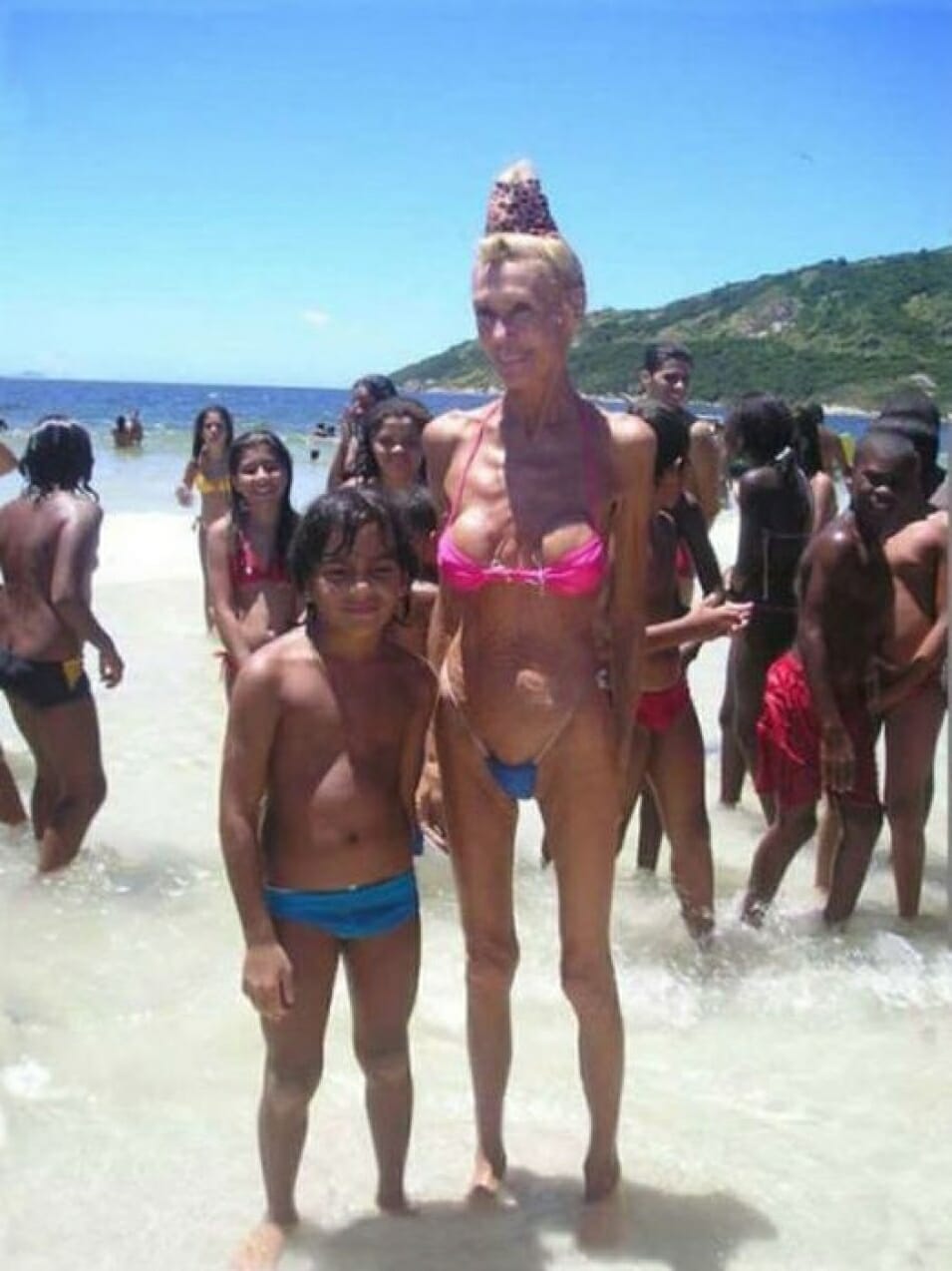 sexy grandma fucks grandson on the beach