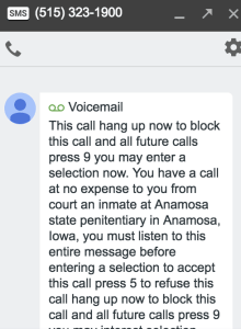 Jail voicemail 
