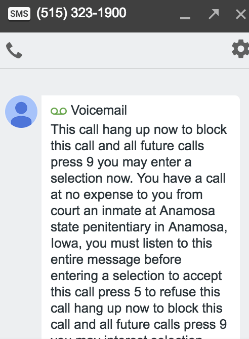 Jail voicemail 